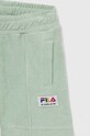 Момче Детски памучен къс панталон Fila FAK0183 зелен