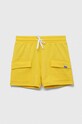 Παιδικό βαμβακερό σορτς United Colors of Benetton casual κίτρινο 3BC1G900Z.P.SEASONAL