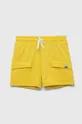 žltá Detské bavlnené šortky United Colors of Benetton Detský