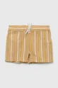 zlatna Kratke pamučne hlače za bebe United Colors of Benetton Dječji