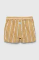 Kratke pamučne hlače za bebe United Colors of Benetton zlatna