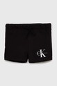 Calvin Klein Jeans szorty dziecięce z elastanem czarny IN0IN00061.PPYX
