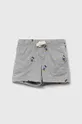siva Bombažne kratke hlače za dojenčke GAP x Disney Otroški