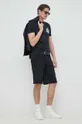 Rifľové krátke nohavice Calvin Klein čierna