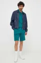 Bavlnené šortky United Colors of Benetton tyrkysová