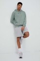 Памучен къс панталон adidas IC9816 сив SS24