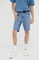 Wrangler pantaloncini di jeans denim blu W11C84Z94