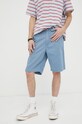 Odzież Wrangler szorty bawełniane W1C1FU84Z niebieski