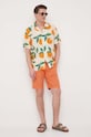 Pepe Jeans pantaloni scurți din amestec de in Arkin PM800913.145 portocaliu SS23