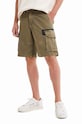 Desigual pantaloni scurti din bumbac bumbac verde 23SMPW04