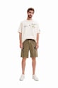 Desigual pantaloni scurti din bumbac verde 23SMPW04