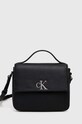 Τσάντα Calvin Klein Jeans απομίμηση λείου δέρματος μαύρο K60K610330.PPYX