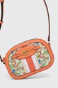 Lauren Ralph Lauren torebka skóra licowa pomarańczowy 431900621