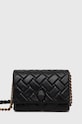 Шкіряна сумка Kurt Geiger London лицьова шкіра чорний 9594509109