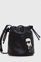 Kožená kabelka Karl Lagerfeld usňová koža čierna 230W3043