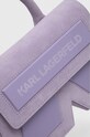Велурена чанта Karl Lagerfeld ICON K CROSSBODY SUEDE виолетов 230W3176