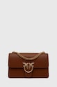Kožená kabelka Pinko usňová koža hnedá 100941.A0F1