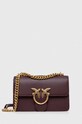 Pinko borsa a mano in pelle pelle fiore marrone 100074.A0F1