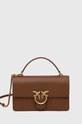 Pinko borsa a mano in pelle pelle fiore marrone 100072.A0F1