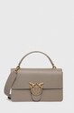 Pinko borsa a mano in pelle pelle fiore grigio 100072.A0F1