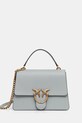 Δερμάτινη τσάντα Pinko λείο δέρμα γκρί 100066.A0F1
