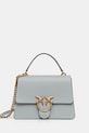 Δερμάτινη τσάντα Pinko λείο δέρμα γκρί 100066.A0F1