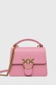 Pinko borsa a mano in pelle pelle fiore rosa 100071.A0F1