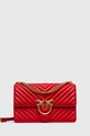 Pinko torebka skórzana nie mieści A4 czerwony 100941.A0GK