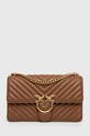 Кожаная сумочка Pinko аппликация коричневый 100941.A0GK