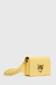 Δερμάτινη τσάντα Pinko κίτρινο