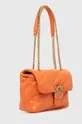 Δερμάτινη τσάντα Pinko πορτοκαλί