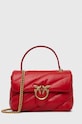 Pinko torebka skórzana nie mieści A4 czerwony 100038.A0F2