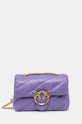 Pinko torebka skórzana skóra licowa fioletowy 100039.A0F2