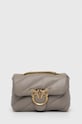 Kožna torba Pinko bez uzorka siva 100039.A0F2