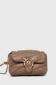 Pinko borsa a mano in pelle pelle fiore marrone 100040.A0F2