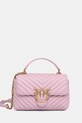 Pinko torebka skórzana skóra licowa różowy 100044.A0GK