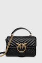 Pinko torebka skórzana skóra licowa czarny 100044.A0GK