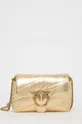 χρυσαφί Δερμάτινη τσάντα Pinko Γυναικεία