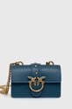 Кожаная сумочка Pinko аппликация голубой 100064.A0F1