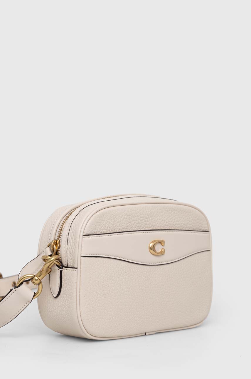 Coach torebka skórzana Camera Bag beżowy