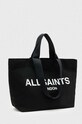 AllSaints torebka ALI CANVAS TOTE skóra licowa czarny WB551Y
