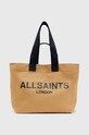 AllSaints torebka ALI CANVAS TOTE skóra licowa czarny WB551Y