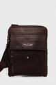 Aeronautica Militare borseta de piele uni maro AM301
