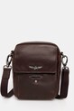 Aeronautica Militare borseta de piele uni maro AM307