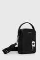 Usnjena torbica za okoli pasu Karl Lagerfeld črna