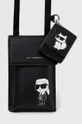 чорний Шкіряний чохол на телефон Karl Lagerfeld Unisex