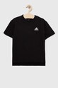 adidas t-shirt bawełniany dziecięcy HR5809 czarny SS23