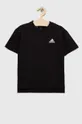 Otroška bombažna kratka majica adidas črna