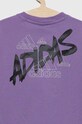 Дитяча бавовняна футболка adidas фіолетовий HR5810