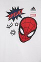 Хлопчик Дитяча бавовняна футболка adidas x Marvel HR9501 білий